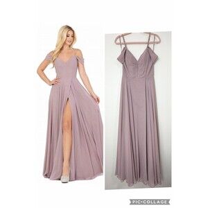 Dancing Queen Formal Dress Gown Mauve Dusty Purple Lace Back Women’s M